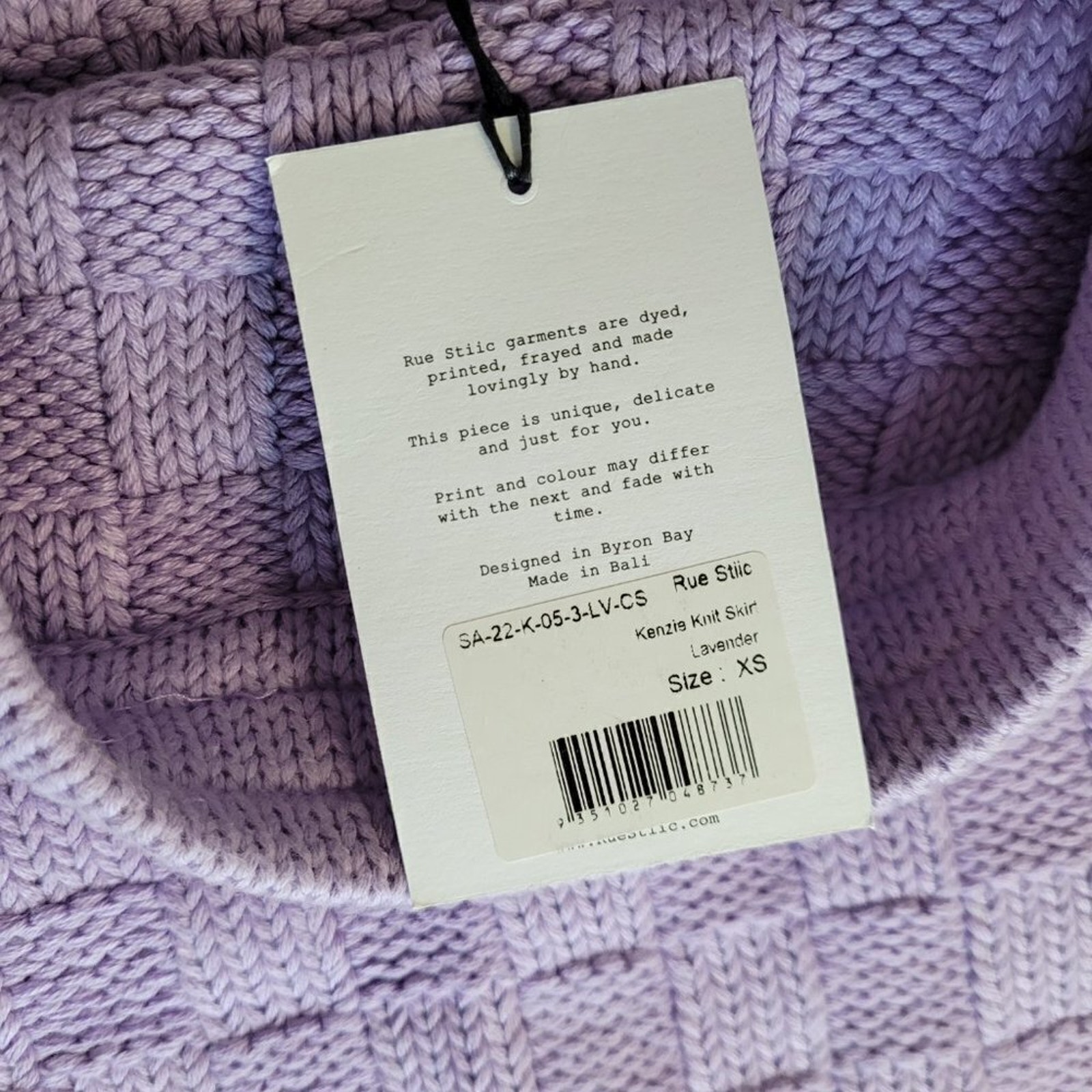 Rue Stiic Kenzie Cotton Check Knit Midi Skirt - Lavender Purple Xs — image 6 of 8